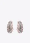 Tory Burch Wave Crystal Embellished Stud Earrings In Pink