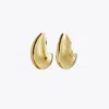Tory Burch Wave Earring In Light Brass