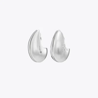 Tory Burch Wave Earring In Light Silver