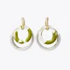 Tory Burch Wave Statement Earring In Light Silver/light Brass/green Swirl