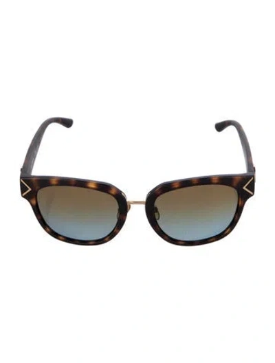 Pre-owned Tory Burch Wayfarer Gradient Sunglasses In Black