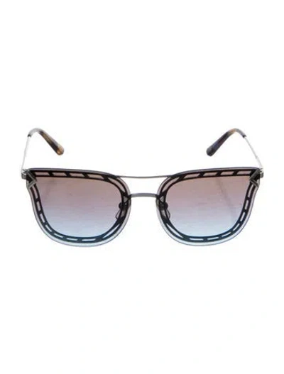 Pre-owned Tory Burch Wayfarer Gradient Sunglasses In Silver