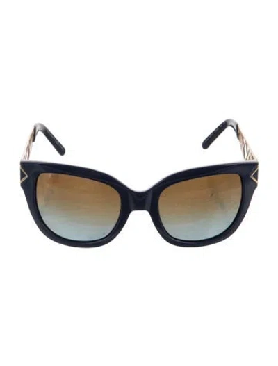 Pre-owned Tory Burch Wayfarer Mirrored Sunglasses In Blue