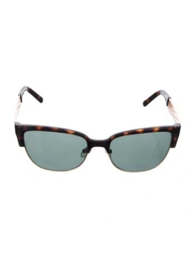 Pre-owned Tory Burch Wayfarer Tinted Sunglasses In Brown