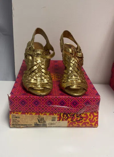 Tory Burch Wedge Sandals In Metallic