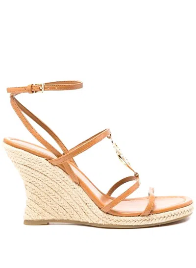 Tory Burch Wedges In Caramel Corn/gold