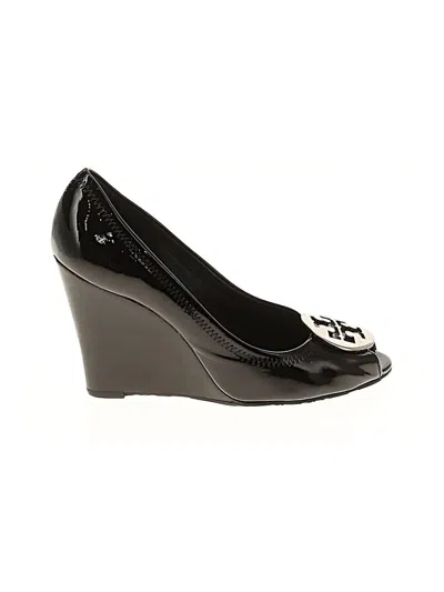 Pre-owned Tory Burch Wedges In Black