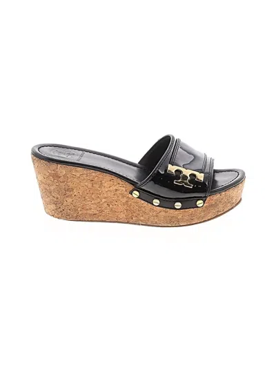 Pre-owned Tory Burch Wedges In Black