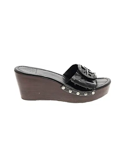 Pre-owned Tory Burch Wedges In Black