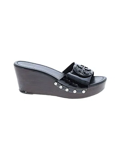 Pre-owned Tory Burch Wedges In Black