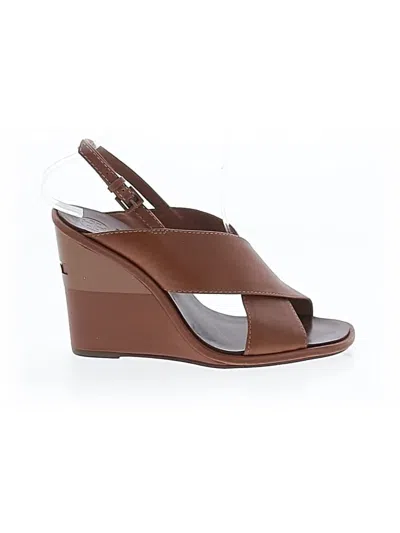Pre-owned Tory Burch Wedges In Brown