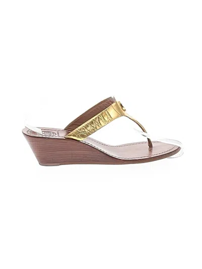 Pre-owned Tory Burch Wedges In Brown