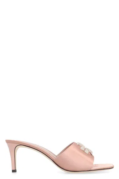 Tory Burch Eleanor Satin Sandals In Pink