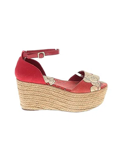 Pre-owned Tory Burch Wedges In Red