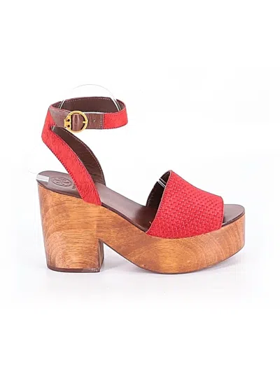 Pre-owned Tory Burch Wedges In Red