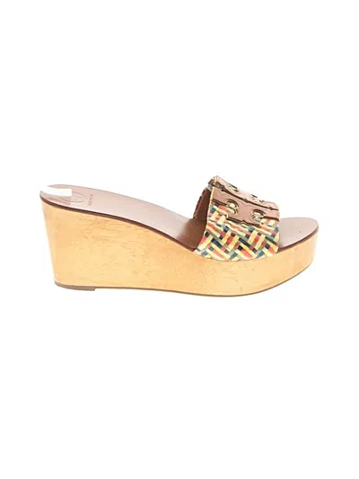 Pre-owned Tory Burch Wedges In Yellow