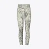 Tory Burch Printed Cotton Mid Rise Pants In Gray
