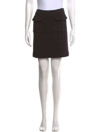 Pre-owned Tory Burch Whipstitch Trim Mini Skirt In Black