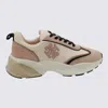 Tory Burch Triple Lace Gym Shoes With Suede Overlays In Pearl/khaki