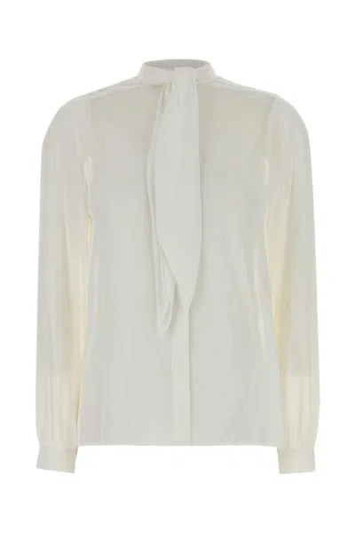 TORY BURCH WHITE CREPE SHIRT