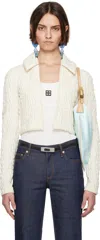 Tory Burch White Cropped Wool Silk Jacket In Marshmallow