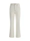 Tory Burch Stretch Denim Jeans In Ivory