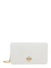 Tory Burch White Diamond-quilted Crossbody Bag With Double T Detail On The Front In Leather Woman In White