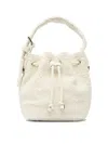 Tory Burch Mini T Monogram Terry Bucket Bag In White