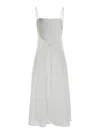 Tory Burch Midi White Dress With Embroidery In Cotton Woman In White