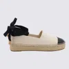 Tory Burch White Espadrilles With Metallic Logo On The Front And Ankle Strap In Leather Woman