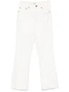 Tory Burch Sandy Superstone Washed White Cropped Straight Leg Jean
