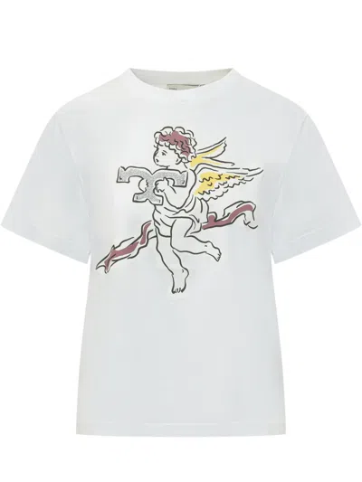 Tory Burch White Graphic Crew Neck T-shirt