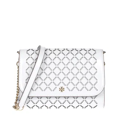 Tory Burch White Leather Clutch Bag