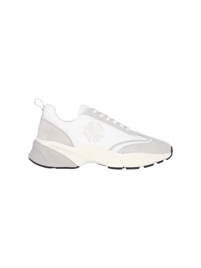 Tory Burch White Leather 'good Luck' Sneakers – White
