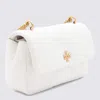 Tory Burch White Leather Kira Diamond Quilt Shoulder Bag