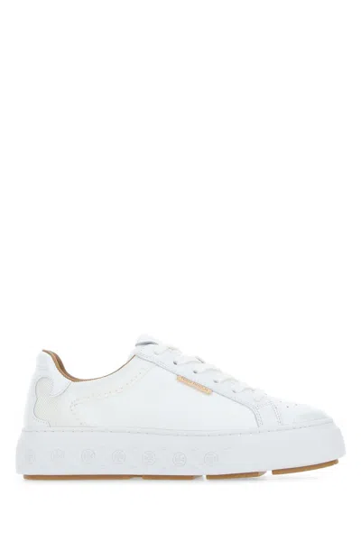 Tory Burch Sneaker Ladybug In White And Green Leather
