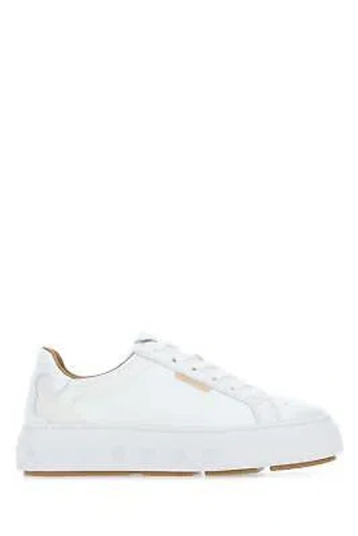 Pre-owned Tory Burch White Leather Ladybug Sneakers