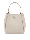 Tory Burch Small Mcgraw Logo Plaque Bucket Bag In White