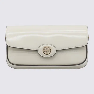 Tory Burch Brushed East West Shoulder Bag With Brass In White