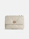Tory Burch White Leather Shoulder Strap In White