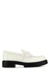 Tory Burch White Loafer With Logo Plate