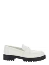Tory Burch White Loafer With Logo Plate In White