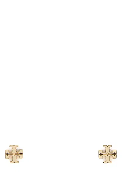 Tory Burch White Metal Earrings In Gold