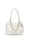 Tory Burch White Mini Fleming Soft Distressed Hobo In White