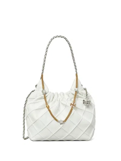 Tory Burch White Mini Fleming Soft Distressed Hobo