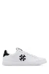 Tory Burch Nappa Leather Howell Court Sneakers In Titaniumwhiteperfectblack