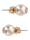 TORY BURCH WHITE PEARL EARRINGS IN BRASS AND GLASS WOMAN