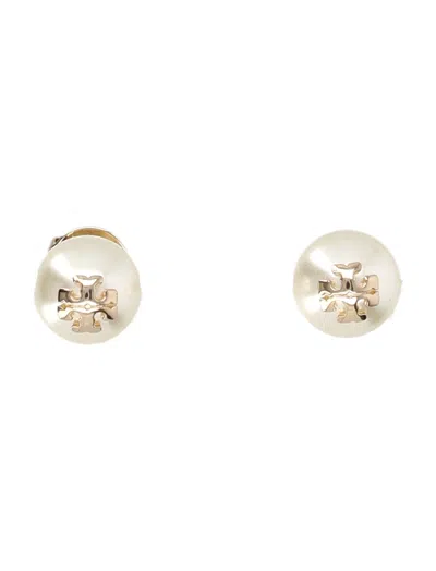 Tory Burch White Pearl Stud Earrings