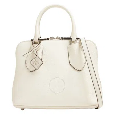 Tory Burch White Pebbled Leather Mini Swing Satchel