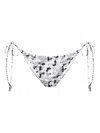 Tory Burch White Printed Tie-side Bikini Bottoms In White